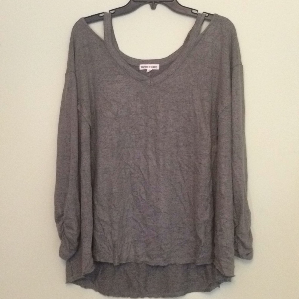 Cold-shoulder sweater